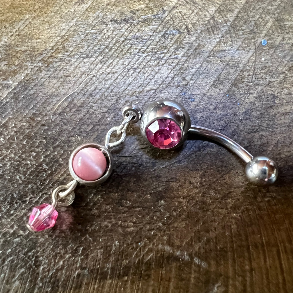 Pink Dangle Belly Ring